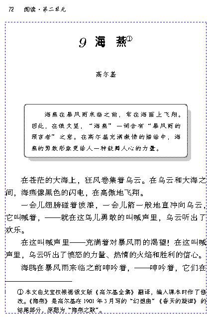 八年级下册语文第二单元9 海燕